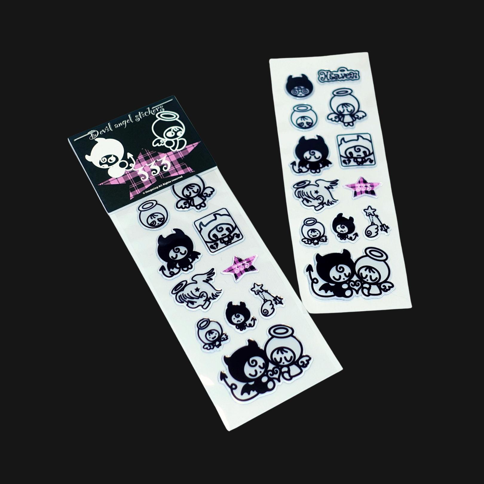 CONGMING - BLACK & WHITE ANGEL DEVIL STICKER SHEET