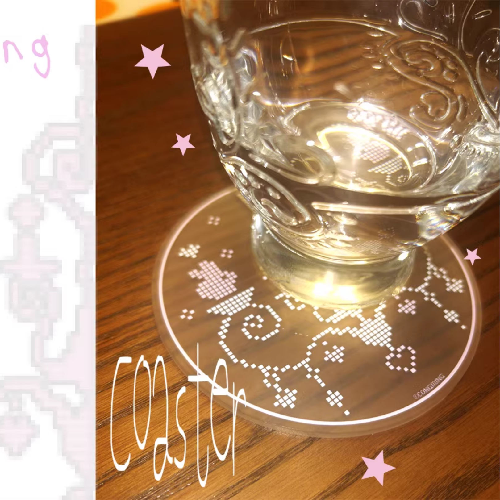 CONGMING - CHANDELIER BUNNY ACRYLIC COASTER