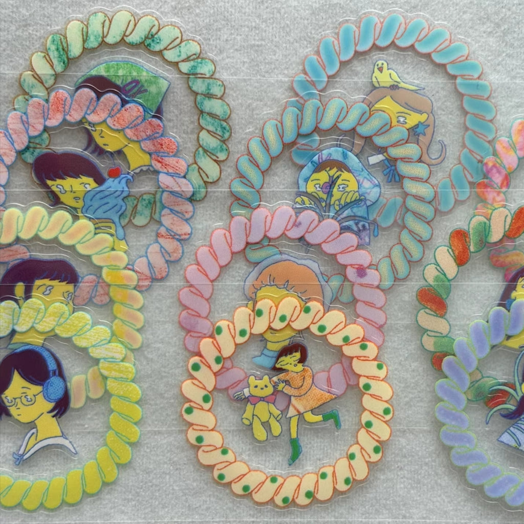 THREELUMPS - HAIR TIE GIRL STICKER ROLL
