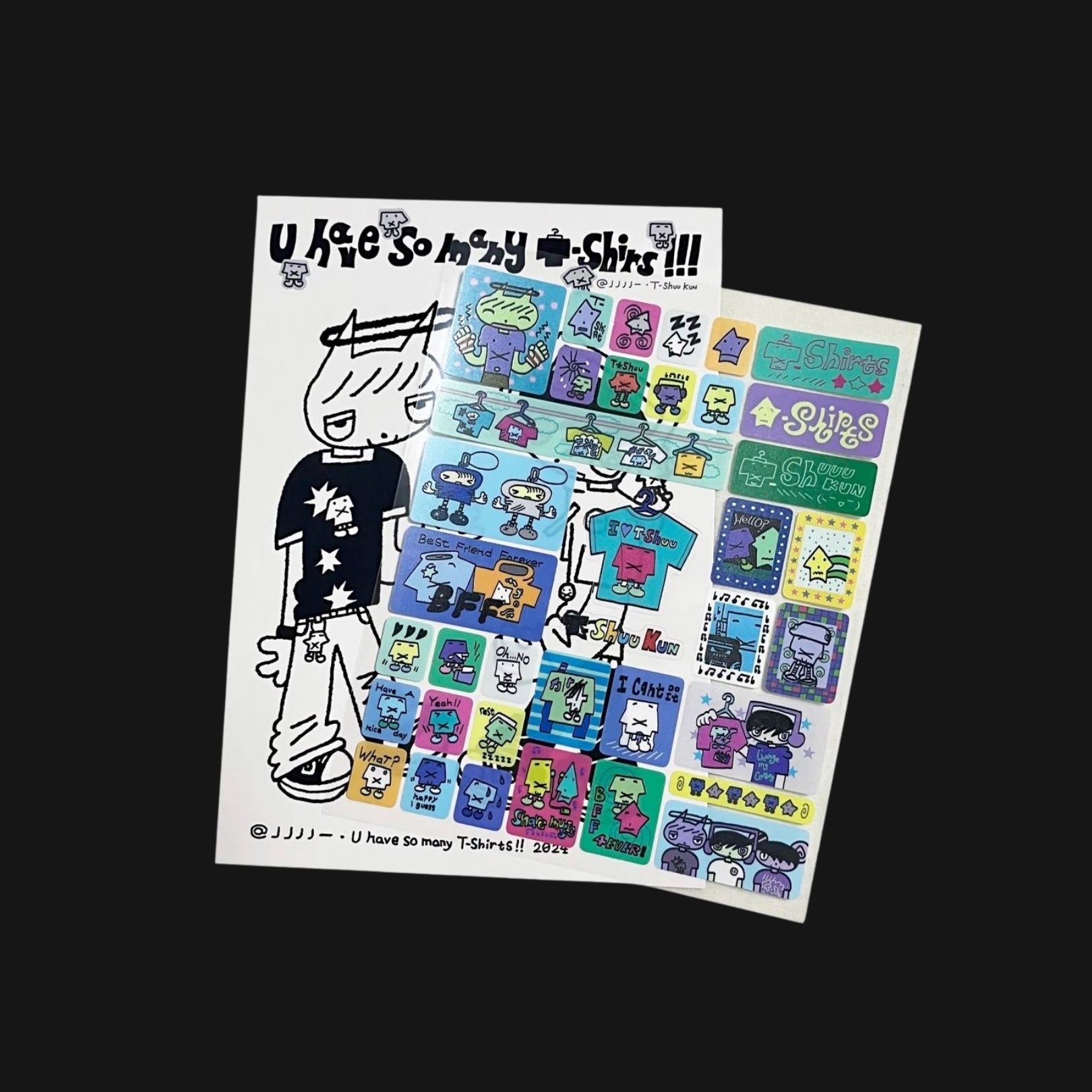 FLUFFY RATS - U HAVE SO MANY T-SHIRTS STICKER SHEET