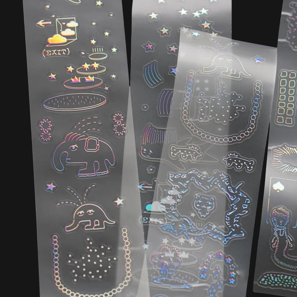 WILCOCONUT - STARRY CURTAIN LASER STICKER ROLL