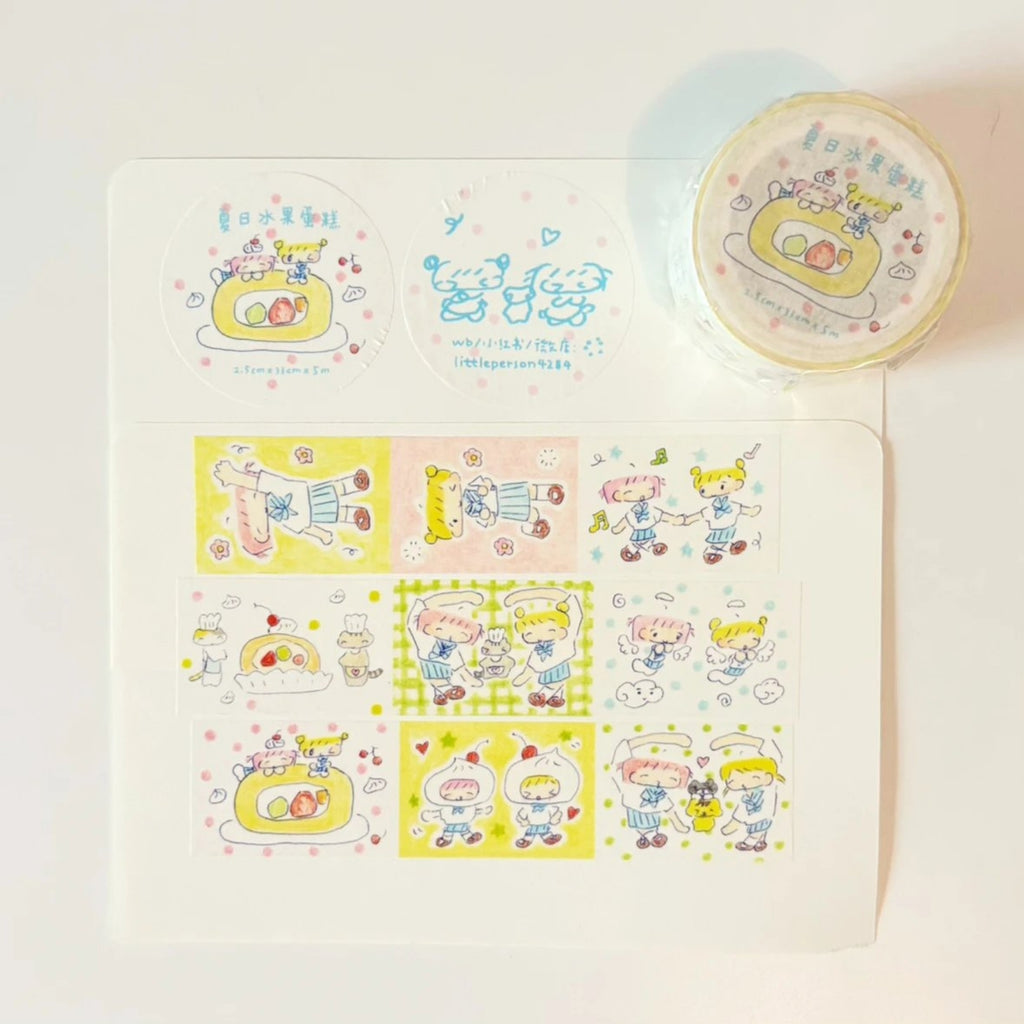 LITTLE PERSON - SUMMER FRUIT CAKE STICKER ROLL