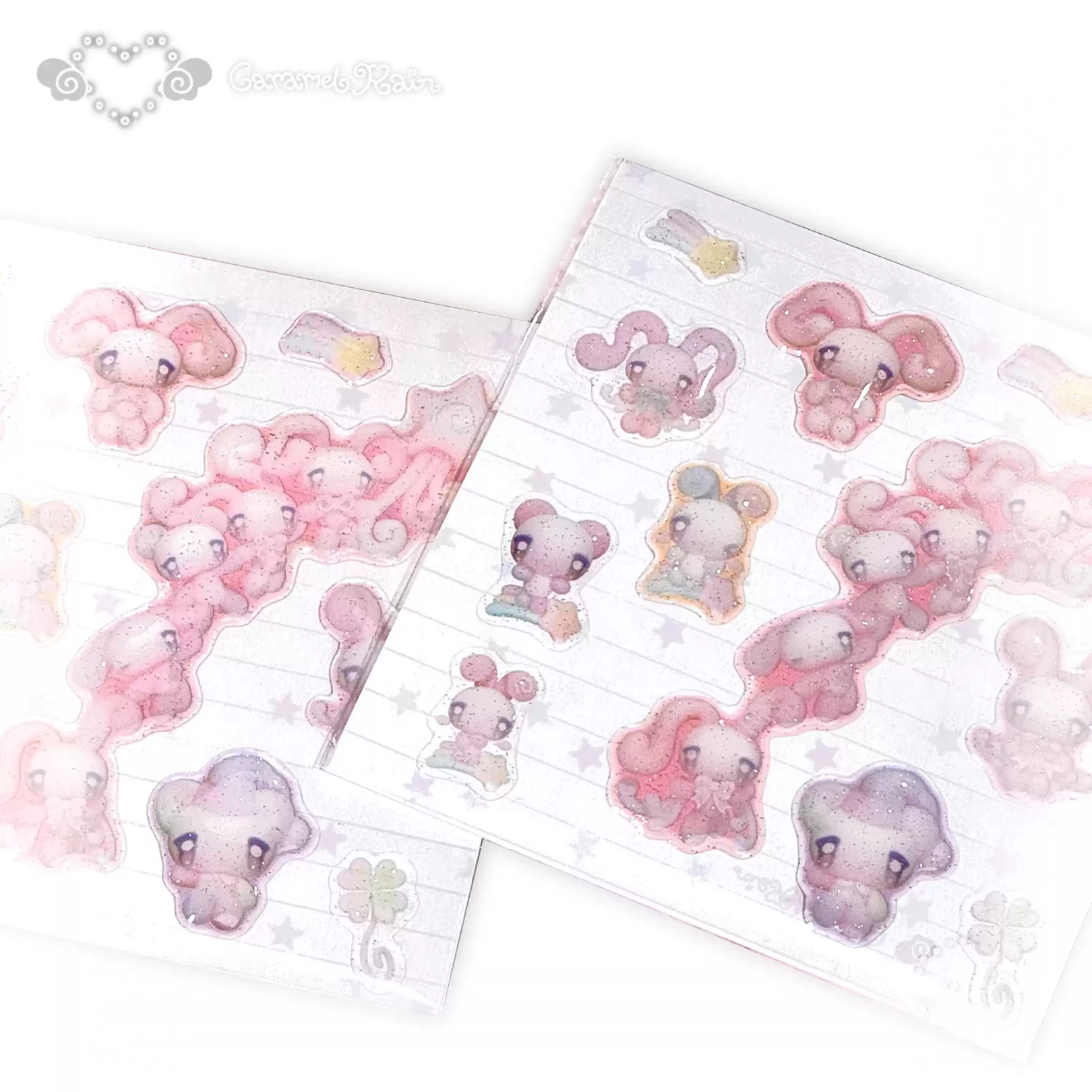 CARAMEL RAIN - CUTE ANIMALS STICKER SHEET
