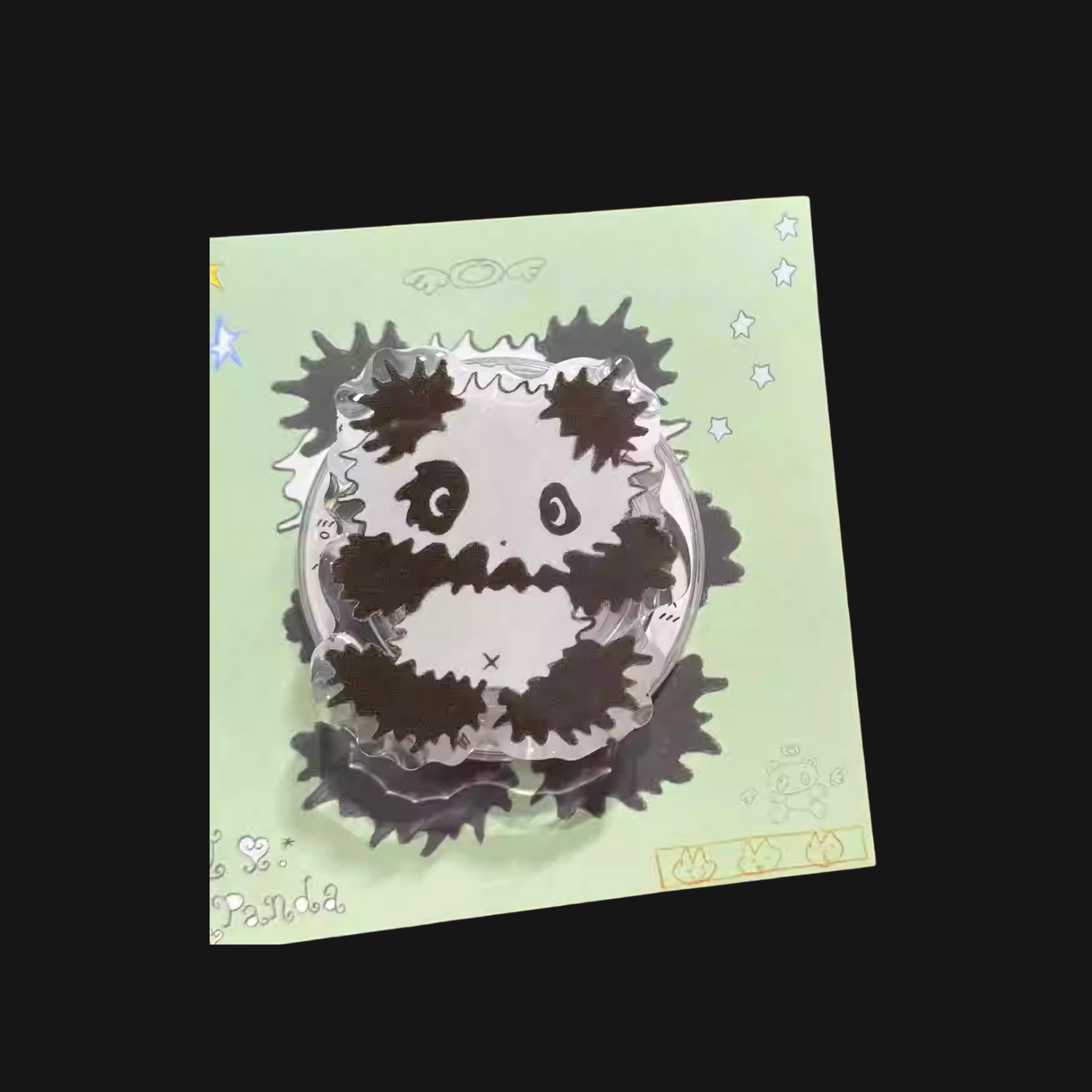Oliwa x Chugging Yogurt - Frizzy Panda Phone Grip
