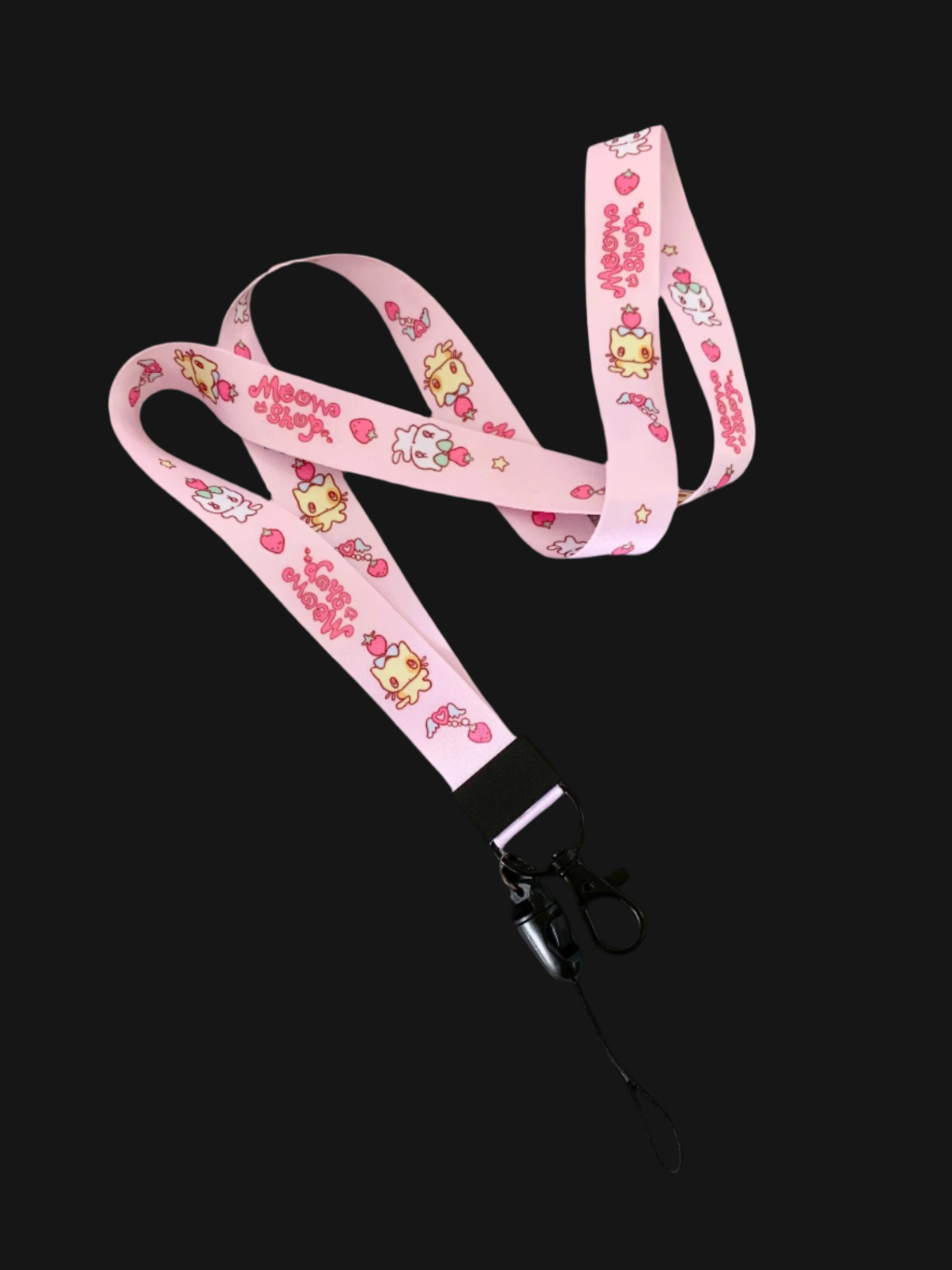 Sunonebird x Meowshop - Strawberry Cat Lanyard