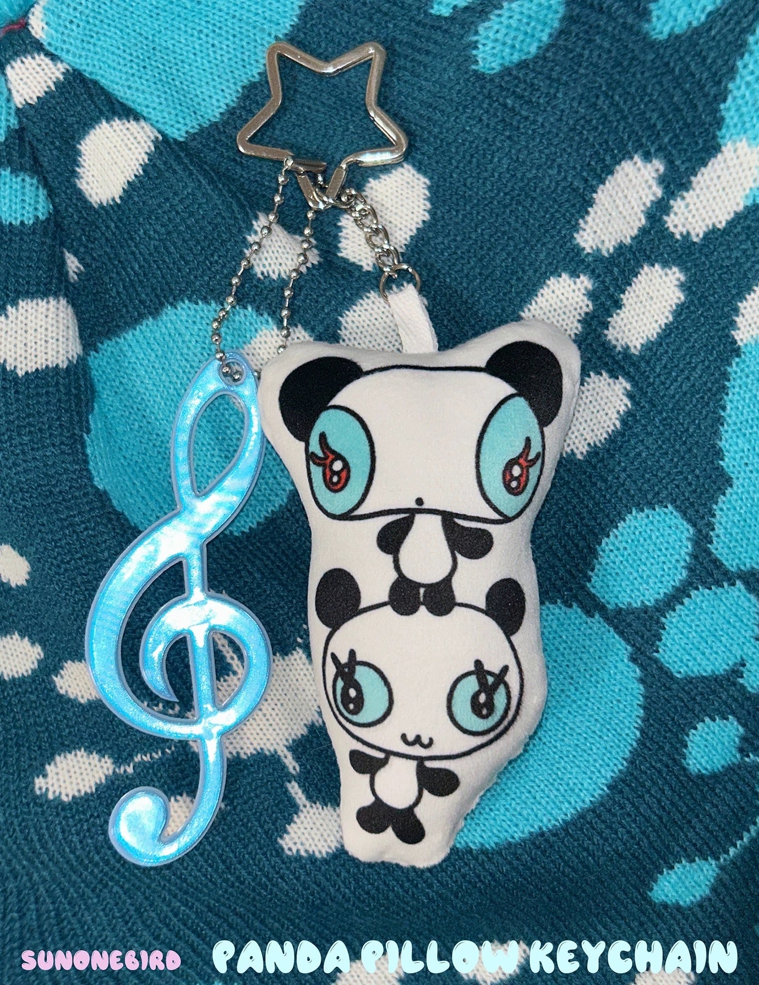 Sunonebird - Panda Pillow Glow in the Dark Keychain