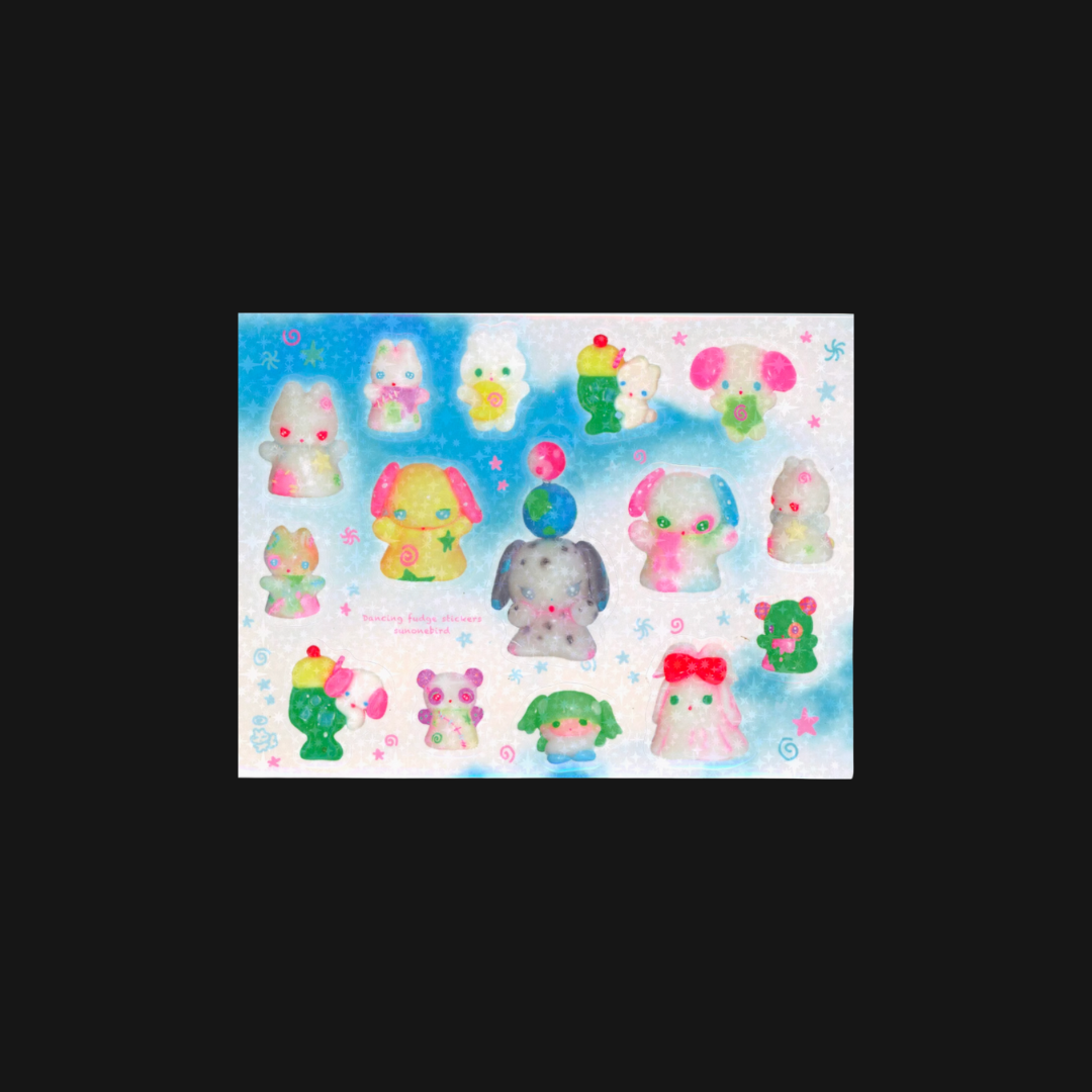 Sunonebird - Dancing Fudge Sticker Sheet